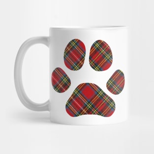 Lilly the Shiba Inu's Paw Print - Tartan on White Mug